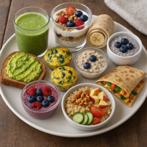 Breakfast plate with breakfast ideas